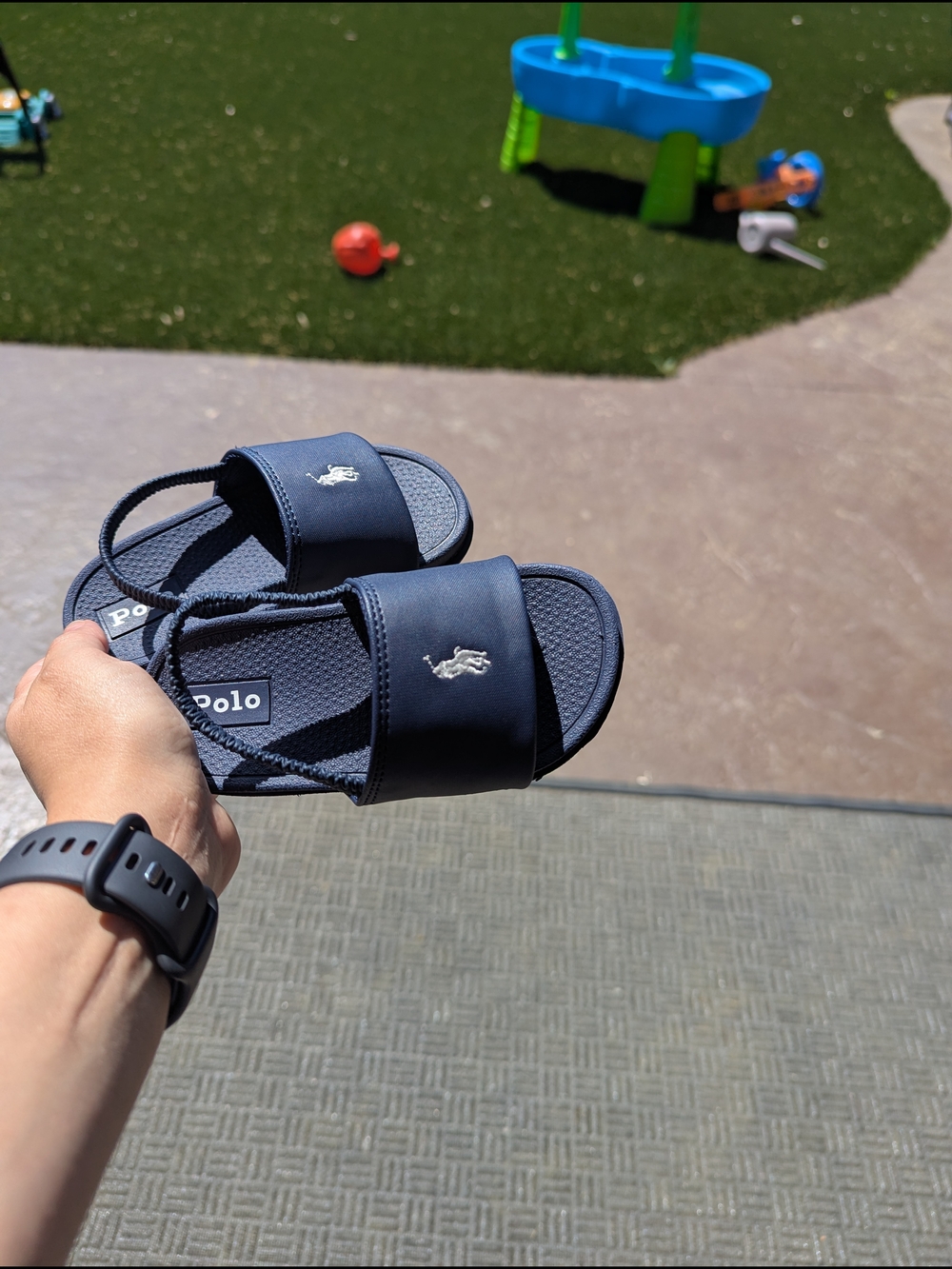 Polo by Ralph Lauren Kids Navy Slide Sandals